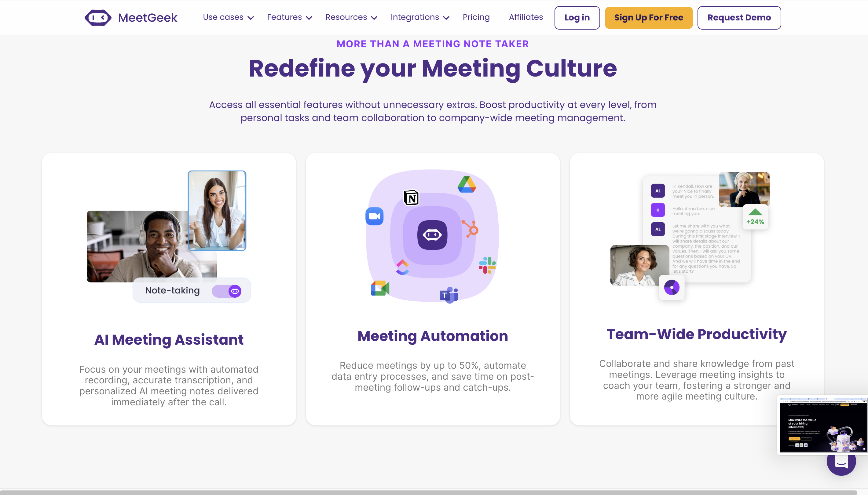 MeetGeek: Automatizza, Riepiloga ed Integra le tue Riunioni